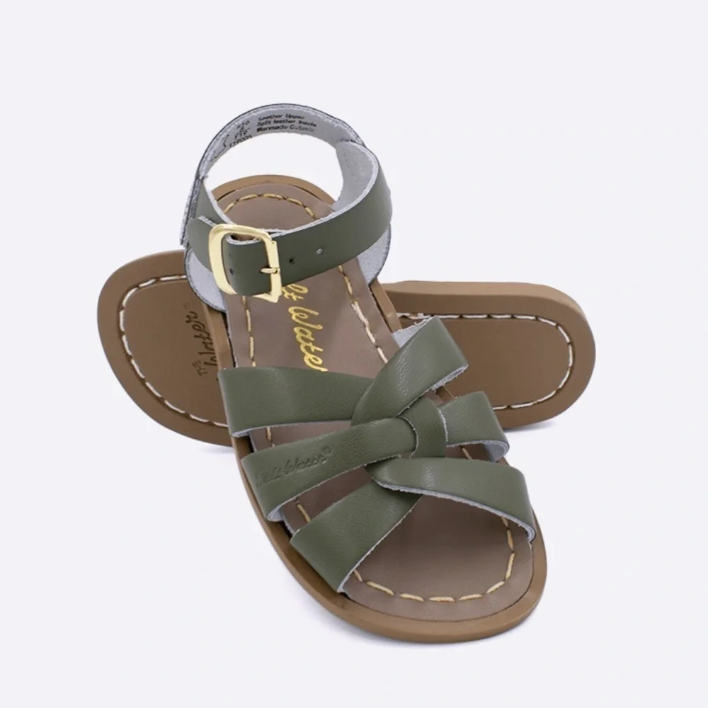 Saltwaters classic sandals Olive green C9 kids